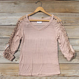 The Maddie Cozy Tee in Sand: Alternate View #1