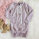 The Lace-up Sweatshirt Dress in Taupe: Alternate View #5