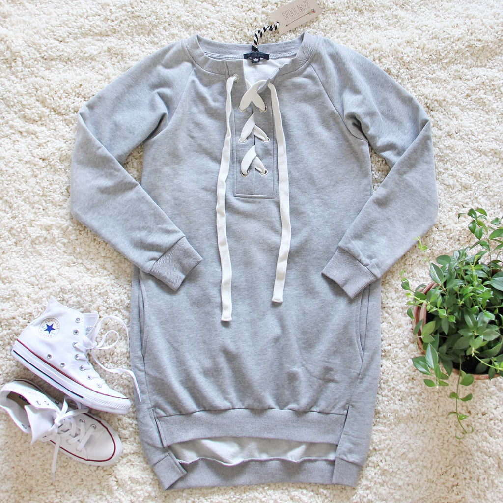 lace up sweatshirt dress The Lace-up Sweatshirt Dress, Cozy Sweatshirt Dresses from Spool 72
