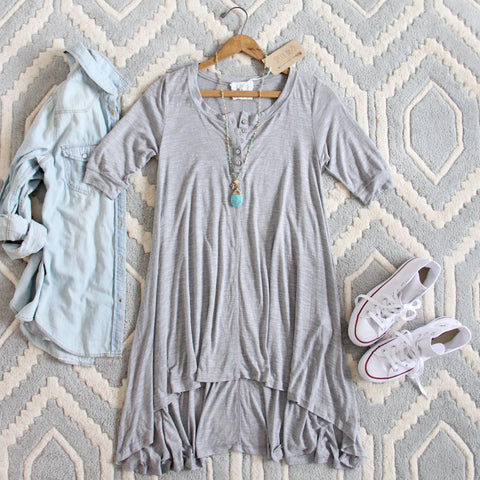 Lola T-Shirt Tunic Dress in Gray