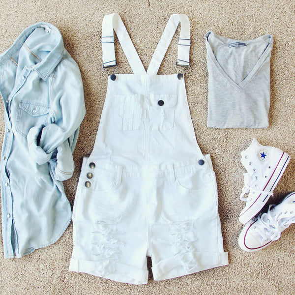 Maggie Distressed Overalls: Featured Product Image