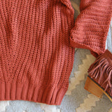 The Nubby Knit Sweater in Rust: Alternate View #3