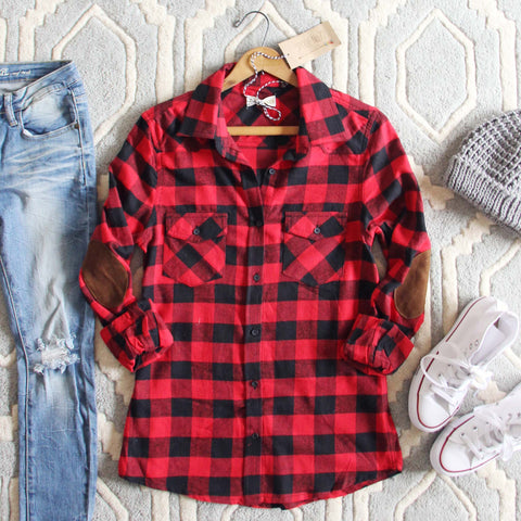 The Patches & Plaid Flannel in Red