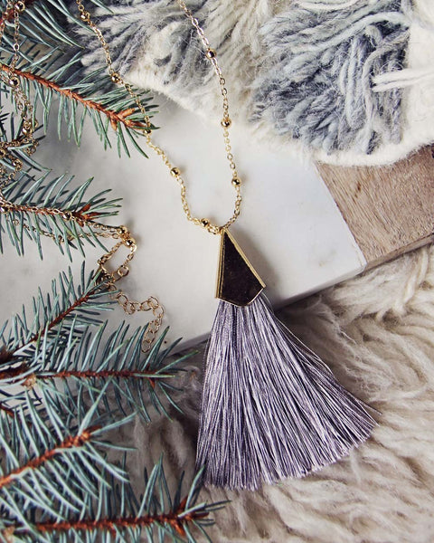 The Tassel Necklace in Gray: Featured Product Image