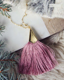 The Tassel Necklace in Pink: Alternate View #2