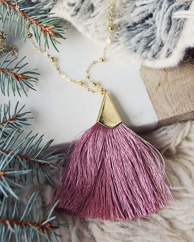 The Tassel Necklace in Pink