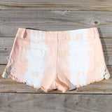 Tie Dye & Lace Shorts in Peach: Alternate View #3