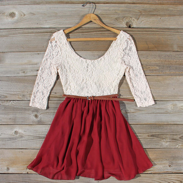 Timber Lace Dress in Burgundy: Featured Product Image