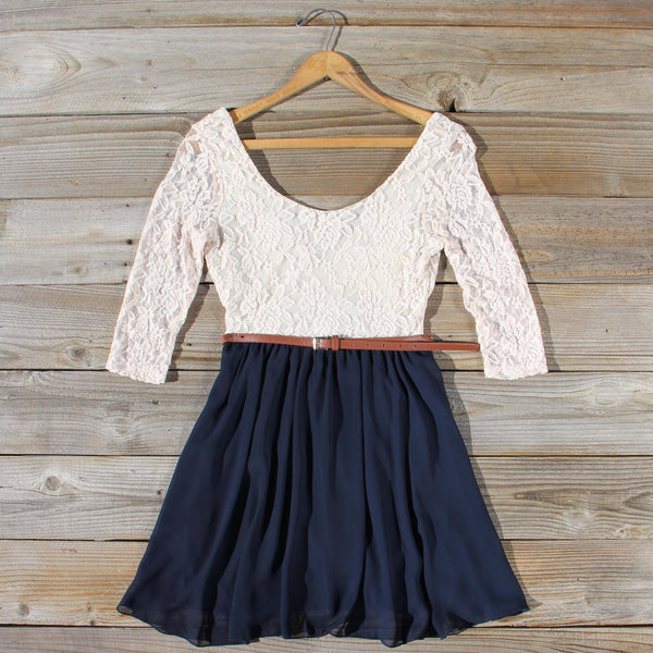 Timber Lace Dress in Navy: Featured Product Image