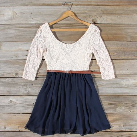 Timber Lace Dress in Navy