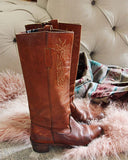 Vintage Floral Stitch Boots: Alternate View #2