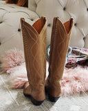 Vintage Taupe Stitch Boots: Alternate View #3