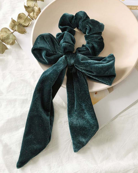Velvet Scrunchie in Forest: Featured Product Image