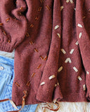 Velvet & Tie Sweater in Rusted Merlot: Alternate View #4