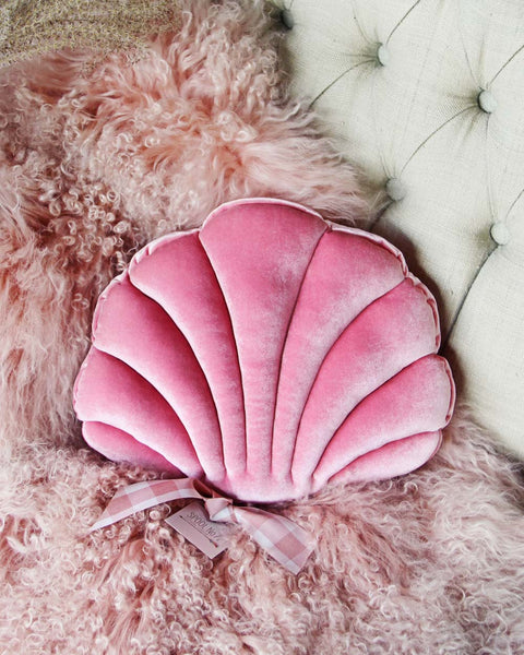 Velvet Shell Pillow in Pink: Featured Product Image