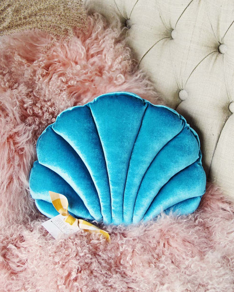 Velvet Shell Pillow in Teal: Featured Product Image