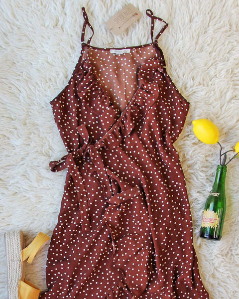 Villa Wrap Dress in Brown: Featured Product Image