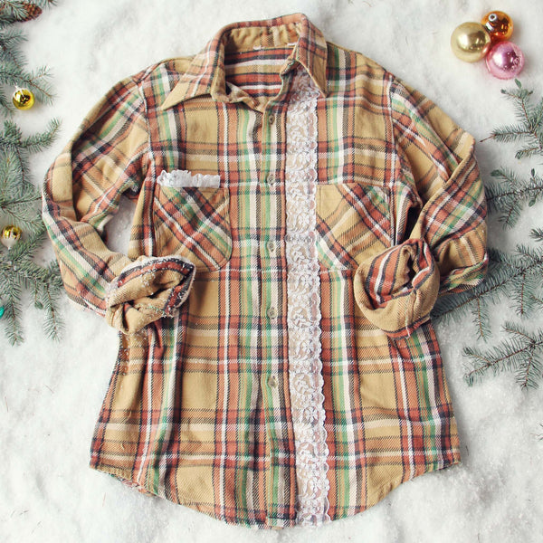 Vintage Lace & Patch Plaid Flannel #1: Featured Product Image