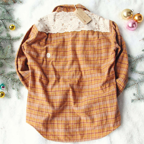 Vintage Lace & Patch Plaid Flannel #7