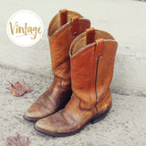 Vintage Amber Cowboy Boots: Alternate View #1