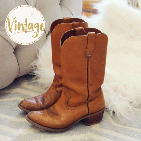 Vintage Honey Cowboy Boots: Featured Product Image