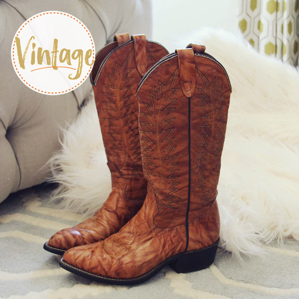 Vintage Marbled Campus Boots, Rugged Vintage Leather Boots from Spool 72.