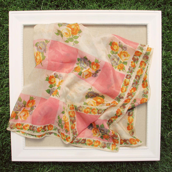 Vintage 60's Rose Scarf: Featured Product Image
