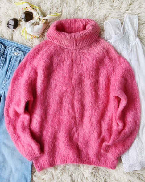 Vintage 60's Pink Sweater: Featured Product Image