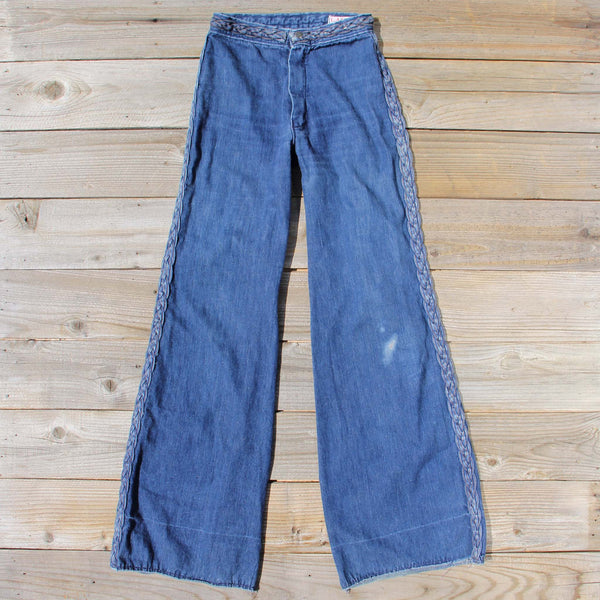 Vintage 70's Braided Jeans: Featured Product Image