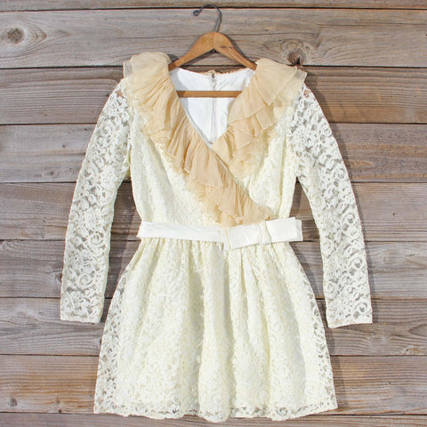 Vintage 70's Lace & Chiffon Dress