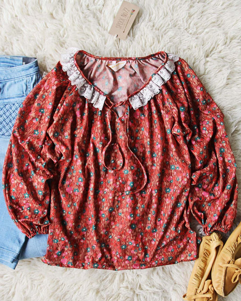 Vintage 70's Sweet Blooms Blouse: Featured Product Image