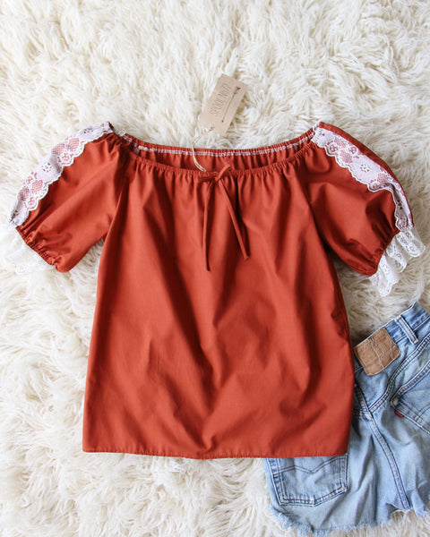 Vintage 70's Desert Rust Top: Featured Product Image