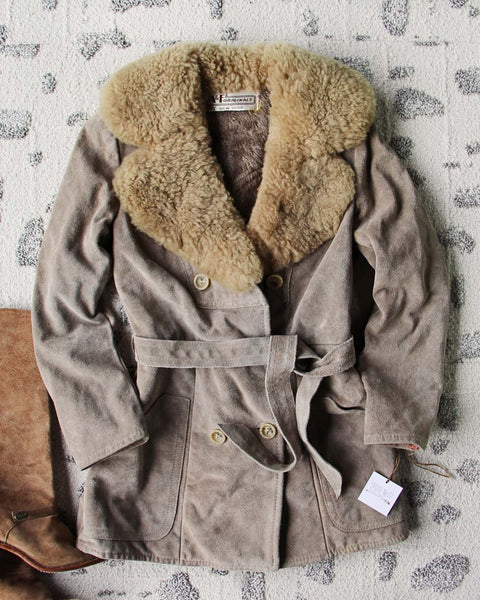 Vintage 70's Shearling & Suede Coat: Featured Product Image