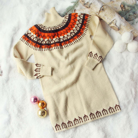 Vintage Fair Isle Knit Sweater Dress
