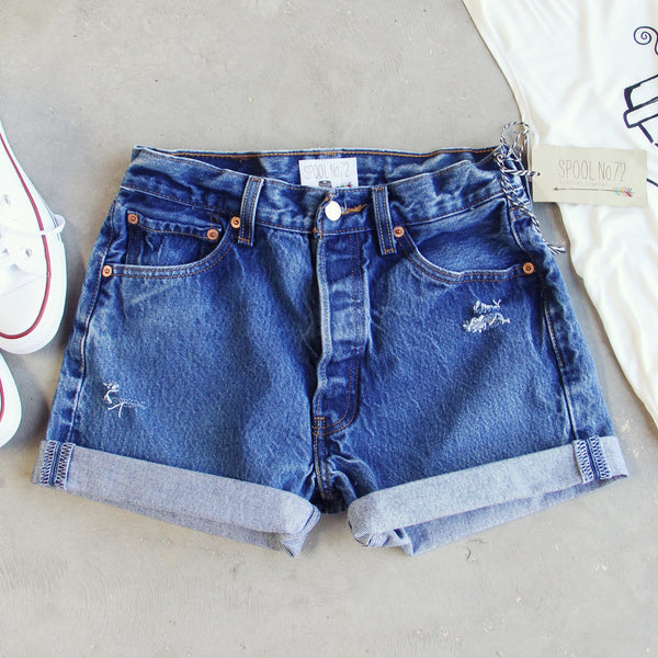 Vintage Cuffed Jean Shorts: Featured Product Image
