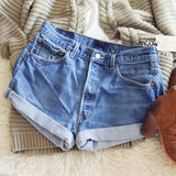 Vintage Cuffed Jean Shorts: Alternate View #2