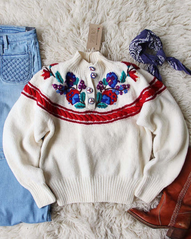 Vintage Floral Soft Sweater