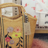 Vintage Floral Woven Tote: Alternate View #2