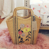 Vintage Floral Woven Tote: Alternate View #1