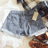 Vintage Gray Cuffed Shorts: Alternate View #2