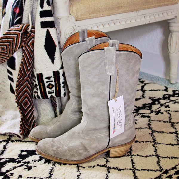 Vintage Gray Suede Boots: Featured Product Image