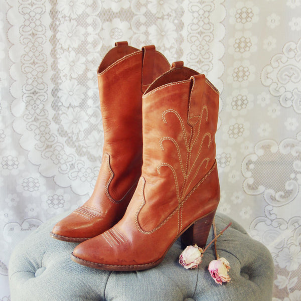 Vintage Honey Stitch Boots: Featured Product Image