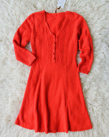 Vintage Sweetheart Knit Sweater Dress