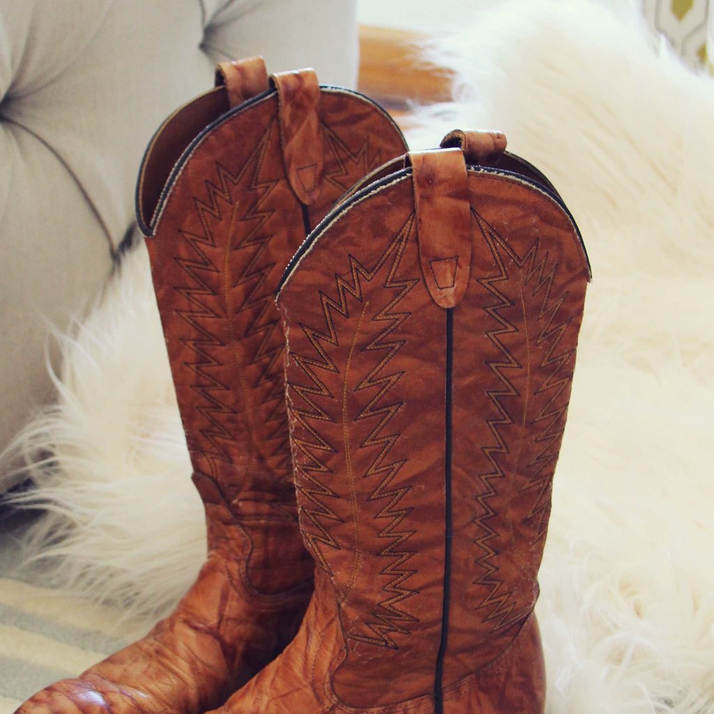 Vintage Marbled Campus Boots, Rugged Vintage Leather Boots from Spool 72.
