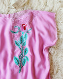 Vintage Pink Mexican Embroidered Top: Alternate View #2