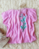Vintage Pink Mexican Embroidered Top: Alternate View #1