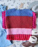 Vintage Nubby Color Block Sweater: Alternate View #3