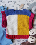 Vintage Nubby Color Block Sweater: Alternate View #1