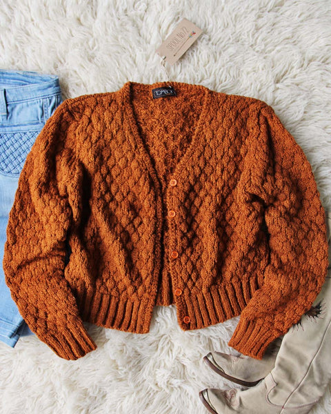 Vintage 70's Rust Nubby Knit Sweater: Featured Product Image
