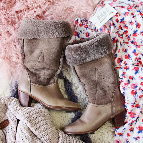 Vintage Shearling & Suede Boots